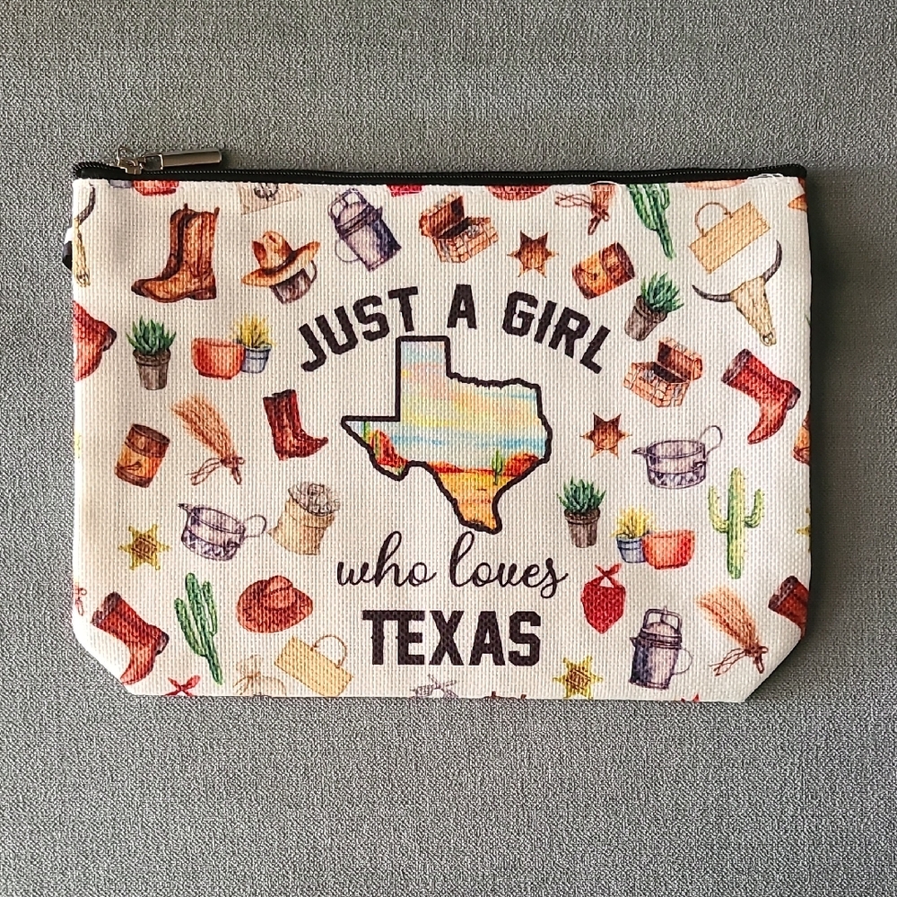 Texas Themed Makeup Bag